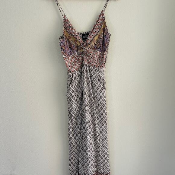 Angie Jumpsuit Romper Boho Wide Leg Smocked Spaghetti Strap Flowy Festival SZS - Picture 4 of 9